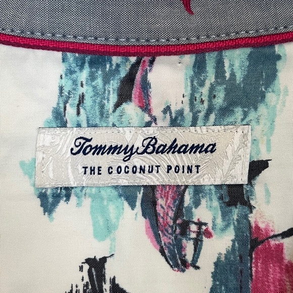 Tommy Bahama “The Coconut Point” White Tropical shirt; Size L; EUC - Picture 3 of 5